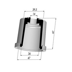 Membrana - Øext 47MM - Øint 36MM - H 47MM
