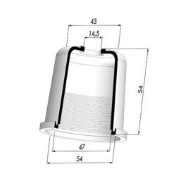 Membrana - Øext 54MM - Øint 47MM - H 54MM