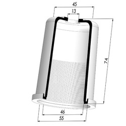 Membrana - Øext 55MM - Øint 46MM - H 74MM
