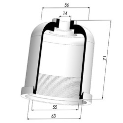 Membrana - Øext 63MM - Øint 55MM - H 71MM