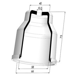 Membrana - Øext 66MM - Øint 58MM - H 75MM
