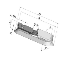 Ventosa Oval Serie 4 76x24MM