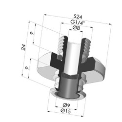 Inserto Desmontable Macho G1/4" - con filtro