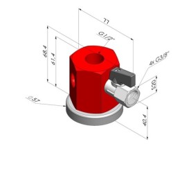 Base Magnetica 3 salidas G8/3 Hembra