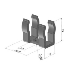 Soporte para Venturi Serie  VM - 2xØ4.6MM