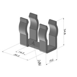 Soporte para Venturi Serie  VM - 2xØ4.6MM