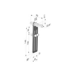 Kit de 2 soportes de fijación para cuchillas de aire Serie RA - Ajuste de 100 mm