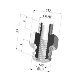 Inserto Desmontable Macho G1/8"