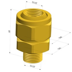 Rótula Serie RO - Macho G1/2" - Hembra G1/2"