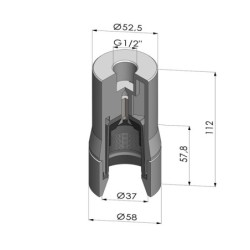 Cabeza de pinza - TET 58x37x112 ST