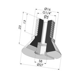 Tornillo G1/4" - ØCabeza 24MM - L 23MM