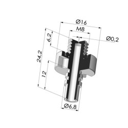 Inserto desmontable Macho M8