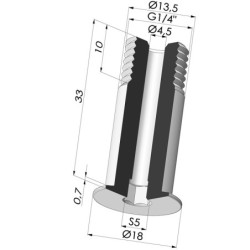 Tornillo G1/4" - ØCabeza 18MM - L 33MM