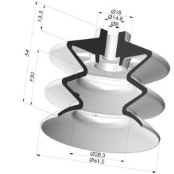 Ventosa 2.5 Fuelles Serie 2 Ø 61.5MM para embotellar