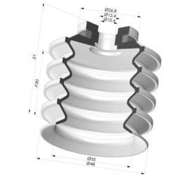 Ventosa 4.5 Fuelles Serie 92 Ø 48MM para embotellar