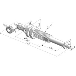 Conjutos de Resorte Serie  ER M5 - Z 30MM - Anti-rotación  con cánula  - Racor de vacío en codo
