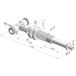 Conjutos de Resorte Serie  ER M5 - Z 30MM - Anti-rotación  con cánula  - Racor de vacío en T
