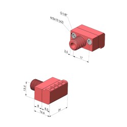 Boquilla de soplado de chorro plano de 90° serie BJP - G1/8“