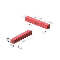 Boquilla de soplado de chorro plano serie BJP - 3/8G
