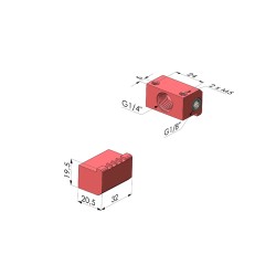 Boquilla de soplado de chorro plano de 90° serie BJP - 1/4G