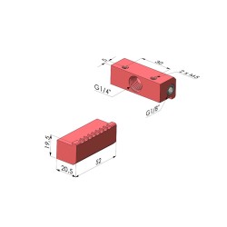 Boquilla de soplado de chorro plano de 90° serie BJP - 1/4G