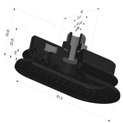 Ventosa Oval 1.5 Fuelles Serie 4R 81.5x41.7 mm