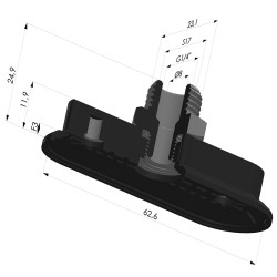 Ventosa Oval Serie 4RP 63x23MM