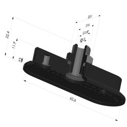 Ventosa Oval Serie 4RP 63x23MM