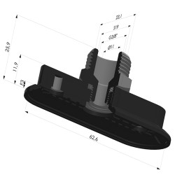 Ventosa Oval Serie 4RP 63x23MM