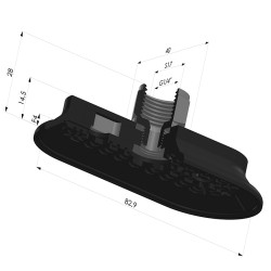 Ventosa Oval Serie 4RP 83x40MM