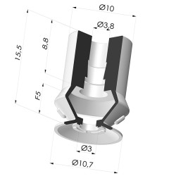Ventosa 1.5 Fuelles Serie 8 Ø 10.7MM