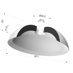 Ventosa Plana Serie 7 Ø 71MM
