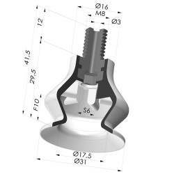 Ventosa 1.5 Fuelles Serie 8 Ø 31MM