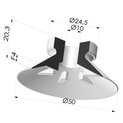 Ventosa Plana Serie 7 Ø 50MM