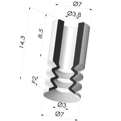 Ventosa 2.5 Fuelles Serie 8 Ø7MM