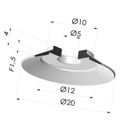 Ventosa Plana Serie 7 Ø 20MM