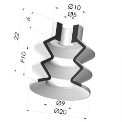 Ventosa 2.5 Fuelles Serie 8 Ø20MM