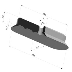 Ventosa Oval Serie 4V 45x15MM