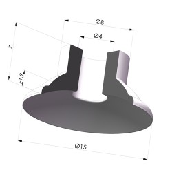 Ventosa Plana Serie 5 Ø 15MM