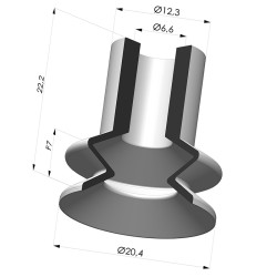 Ventosa 1.5 Fuelles Serie VCS 1 Ø 20mm