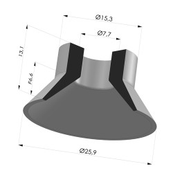 Ventosa Plana Serie VCP Ø 26 mm