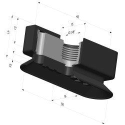 Ventosa Oval Serie 4RP 50x16MM