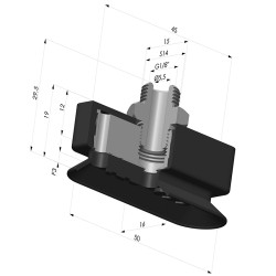 Ventosa Oval Serie 4RP 50x16MM
