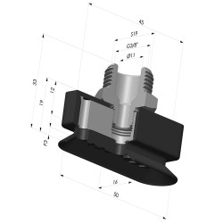 Ventosa Oval Serie 4RP 50x16MM