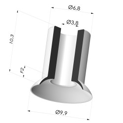 Ventosa Plana Serie 5 Ø 10MM