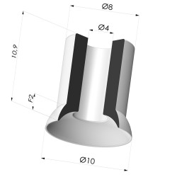 Ventosa plana Serie 5 Ø 10.9MM