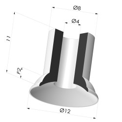 Ventosa Plana Serie 5 Ø 12MM
