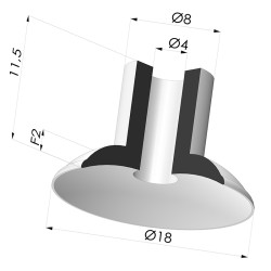 Ventosa Plana Serie 5 Ø 18MM