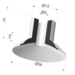 Ventosa Plana Serie 5 Ø 26MM