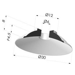 Ventosa Plana Serie 5 Ø 30MM